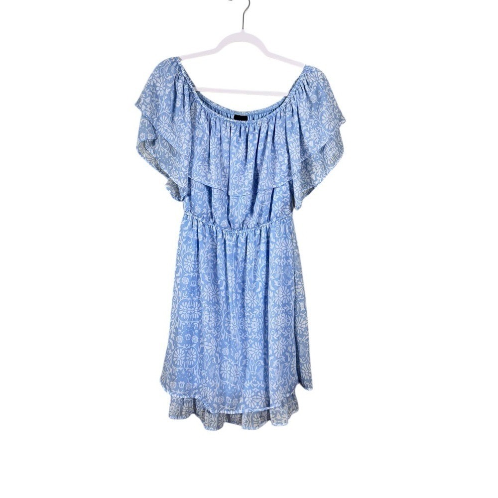 Disney Light Blue Off-Shoulder Floral Dress